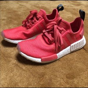 Coral red adidas NMD boosts